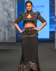Sable Black Fish Tail Skirt Withblouse And Jacket