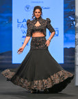 Sable Black Fish Tail Skirt Withblouse And Jacket