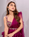 Plum Saree