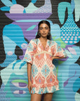 PLUNGE NECK RUFFLE MINI