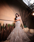 Silver Co-Ord Set Mermaid Lehenga