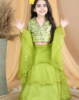 Lehenga with Blouse with Leather Work