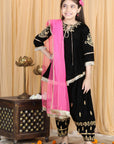 Velvet Suit with Chunni - Black