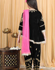 Velvet Suit with Chunni - Black