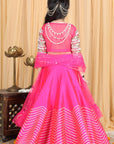 Silk Lehenga and Blouse with Gota Embroidery