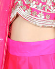 Silk Lehenga and Blouse with Gota Embroidery