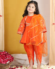 Girl Peplum Suit with Embroidery