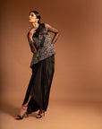 Black Ajrakh Embroidered Dress
