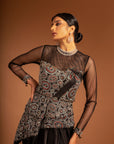 Black Ajrakh Embroidered Dress
