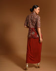Red Fully Handcarfted Ajrakh Drape Tunic