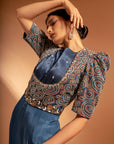 Blue Fully Handcrafted Ajrakh Jumpsuit