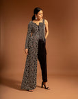 Black Fully Embroidered One Flap Ajrakh Jumpsuit