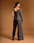 Black Fully Embroidered One Flap Ajrakh Jumpsuit