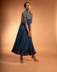Micromatic Ankle Length Dress With Jacket