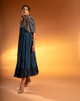 Micromatic Ankle Length Dress With Jacket