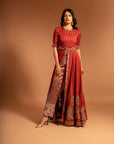 Antlia Organza Anarkali Gown With Front Slit