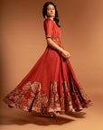 Antlia Organza Anarkali Gown With Front Slit