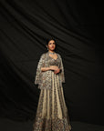 Ripley Jacket With Blouse & Organza Ajrak Skirt