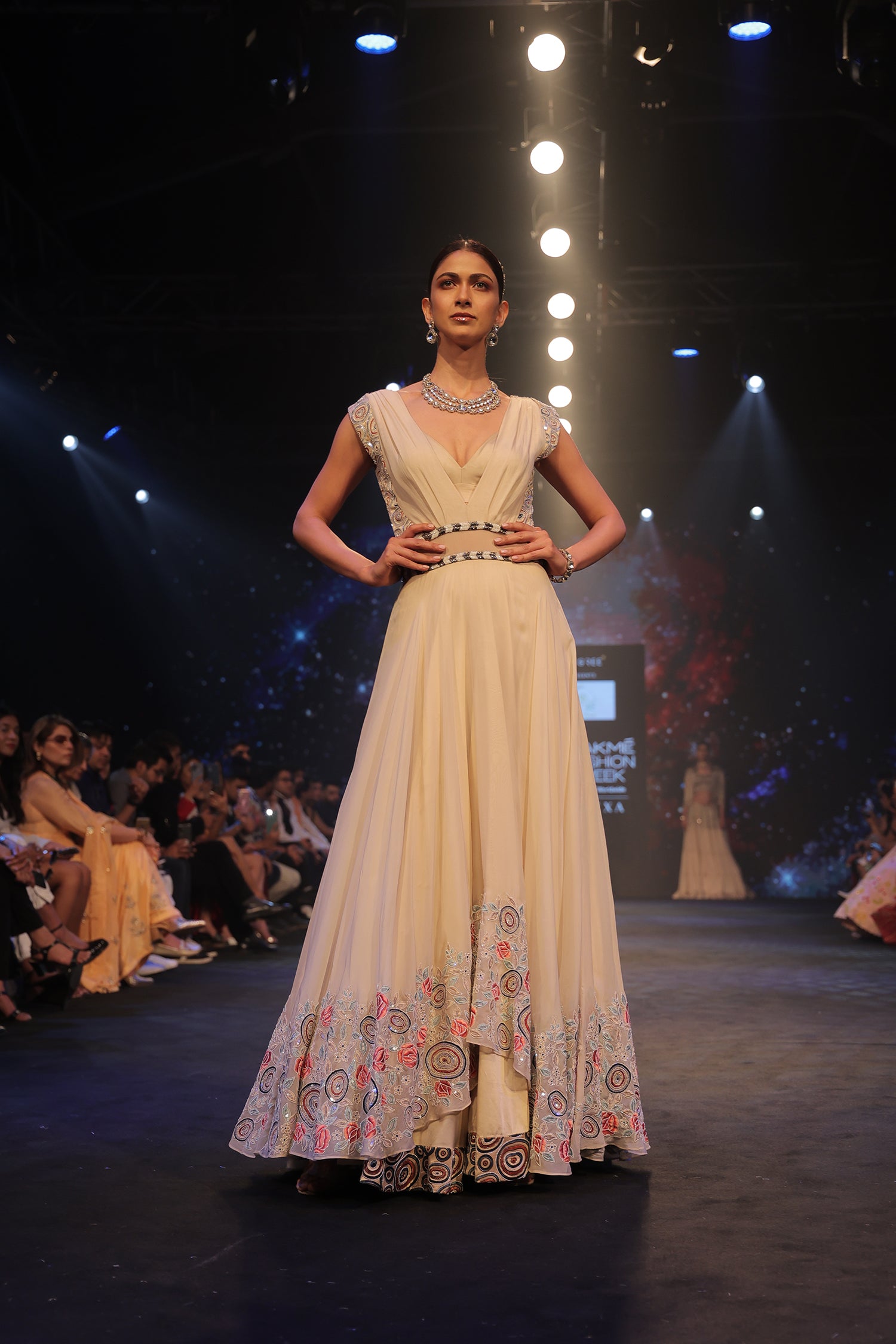 Starla Cowl Neck Double Layered Gown