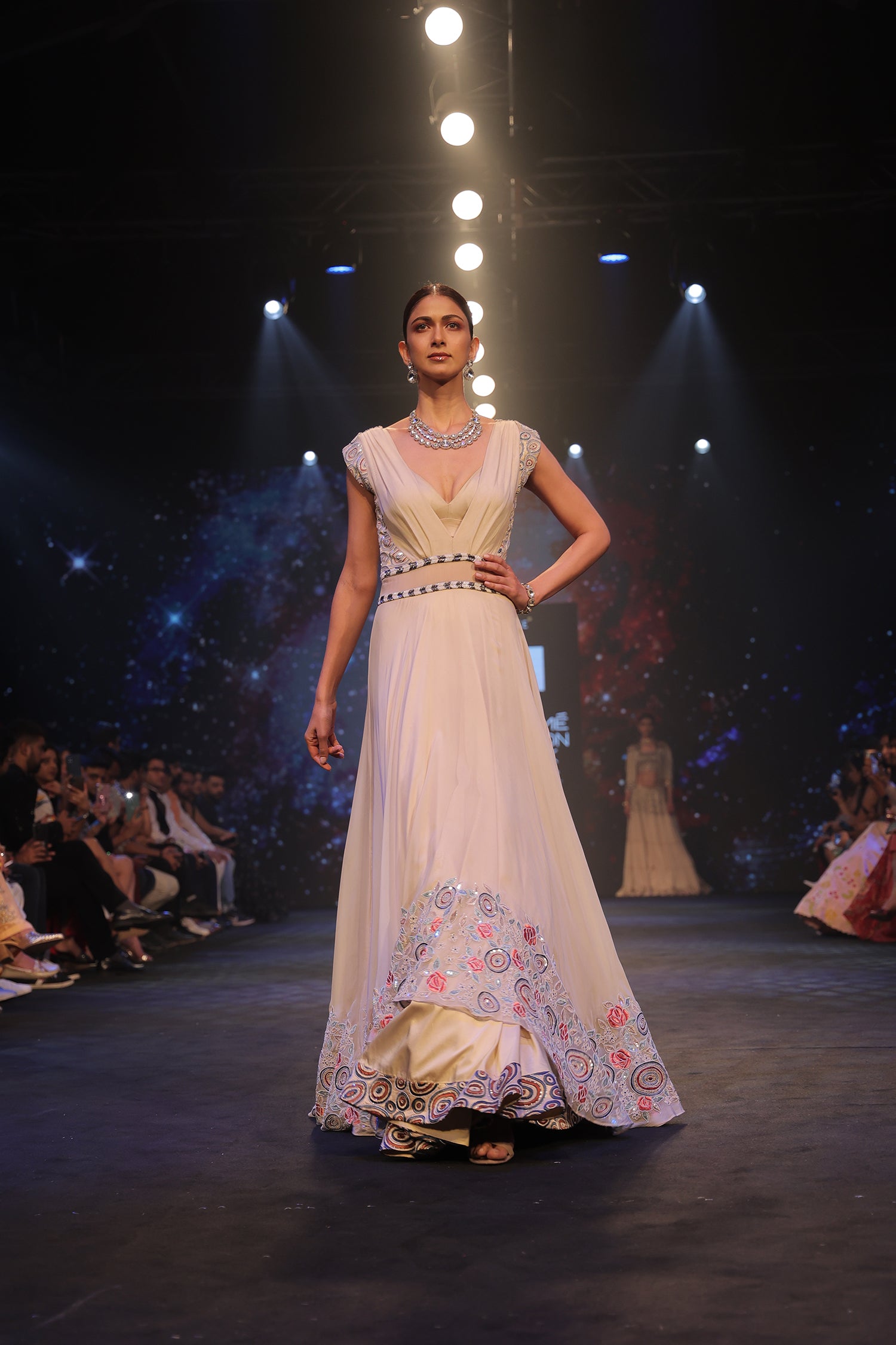 Starla Cowl Neck Double Layered Gown