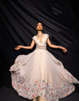 Starla Cowl Neck Double Layered Gown