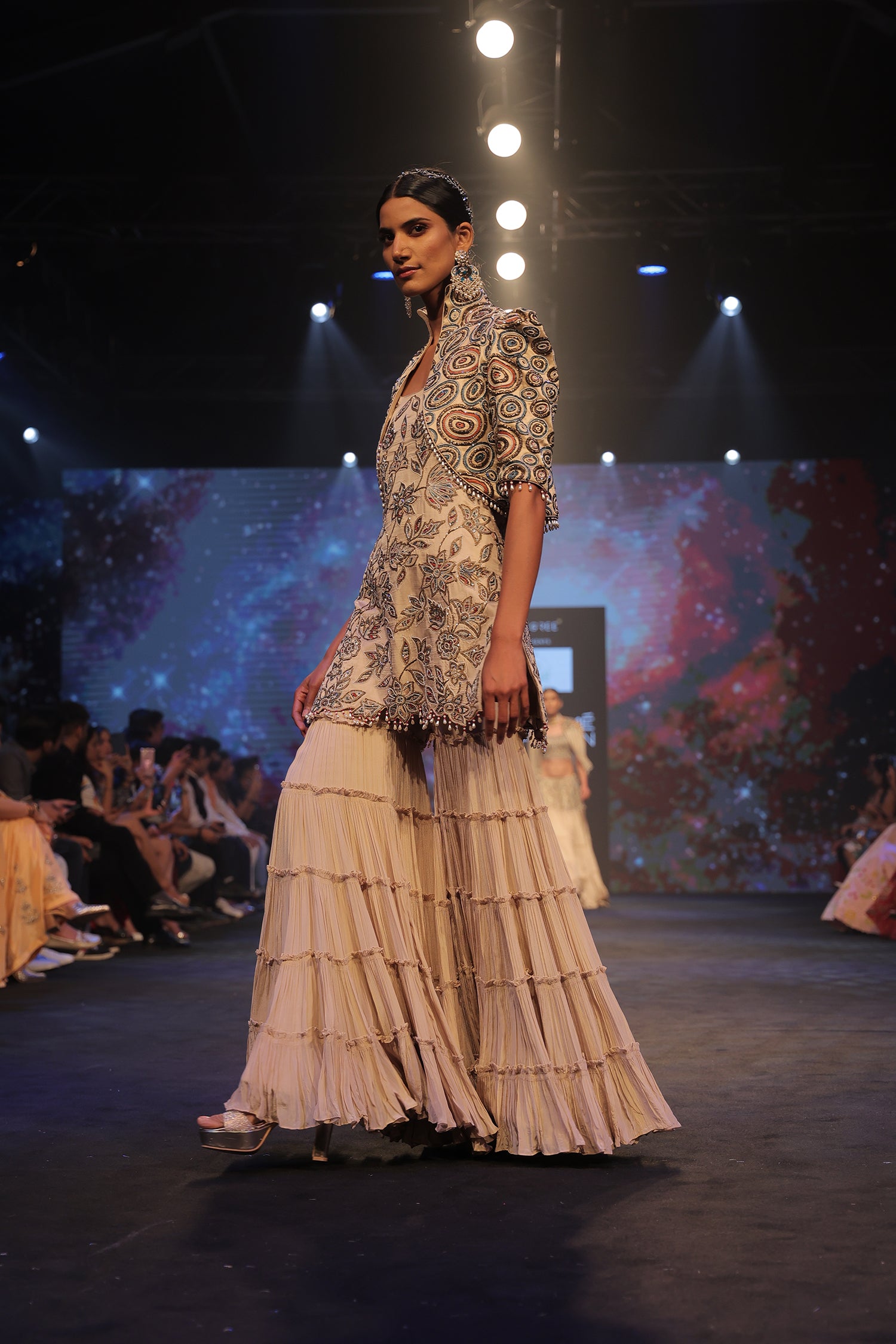 Aurora Kurta Jacket & 3 Layered Sharara