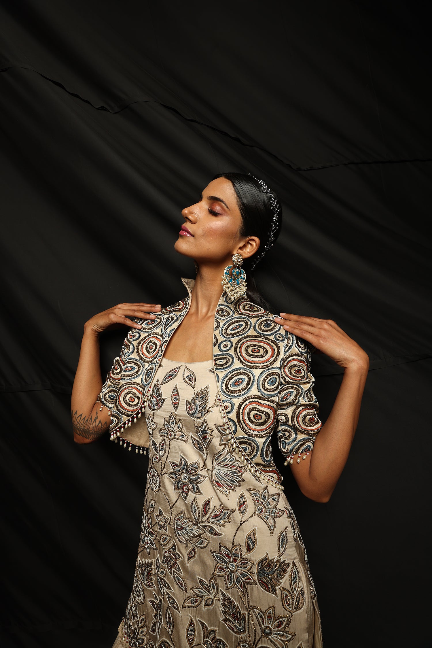 Aurora Kurta Jacket & 3 Layered Sharara