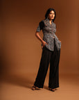Kuma Peplum Top With Straight Pants