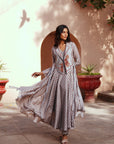 Grey Chanderi Embroidered Kurta Set