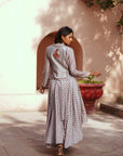 Grey Chanderi Embroidered Kurta Set