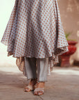 Grey Chanderi Embroidered Kurta Set