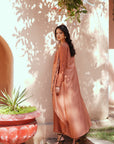 Mocha Chanderi Embroidred Kurta Set