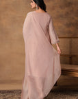 Pastel Pink Silk Embroidered Kurta Set