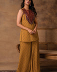 Mustard Gold Assymetric Kurta Set