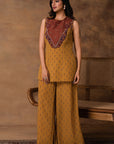 Mustard Gold Peplum Co-Ord Set
