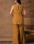 Mustard Gold Peplum Co-Ord Set