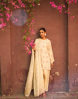 Inaayat Rose Embroidered Tunic Set - Beige & Cream