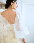 Ivory Hand Embroidered Jaal Saree Set