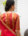 Red Gota Patti Border Saree Set