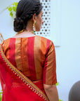 Red Gota Patti Border Saree Set