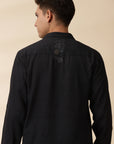 Short Kurta & Sadri Set - Black