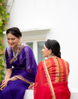 Deep Purple Gota Patti Border Saree Set