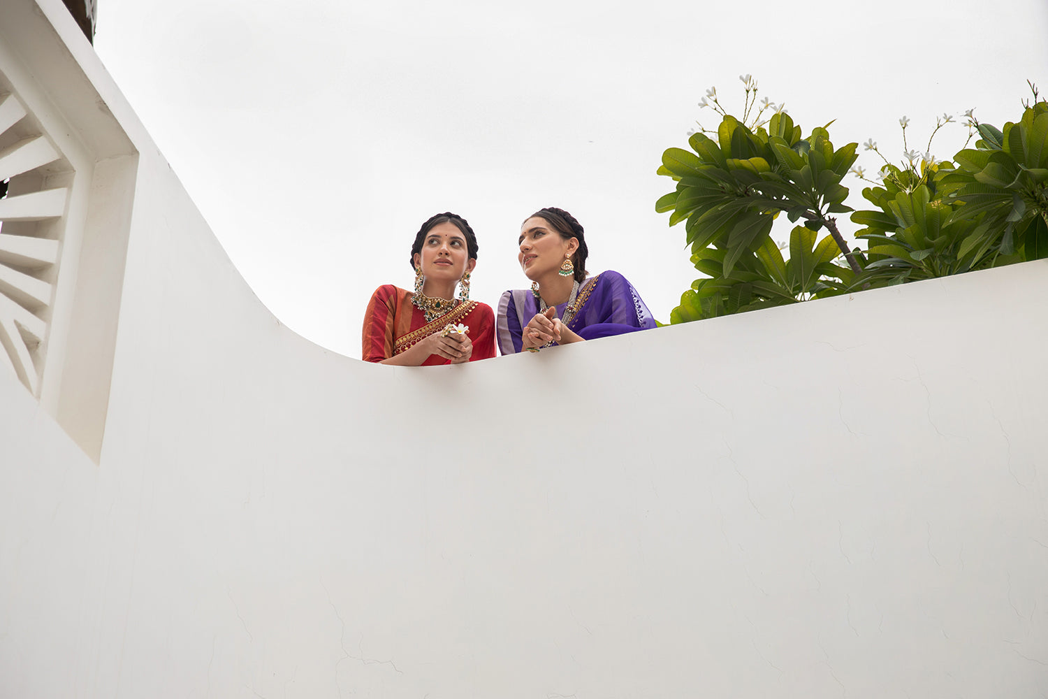 Deep Purple Gota Patti Border Saree Set