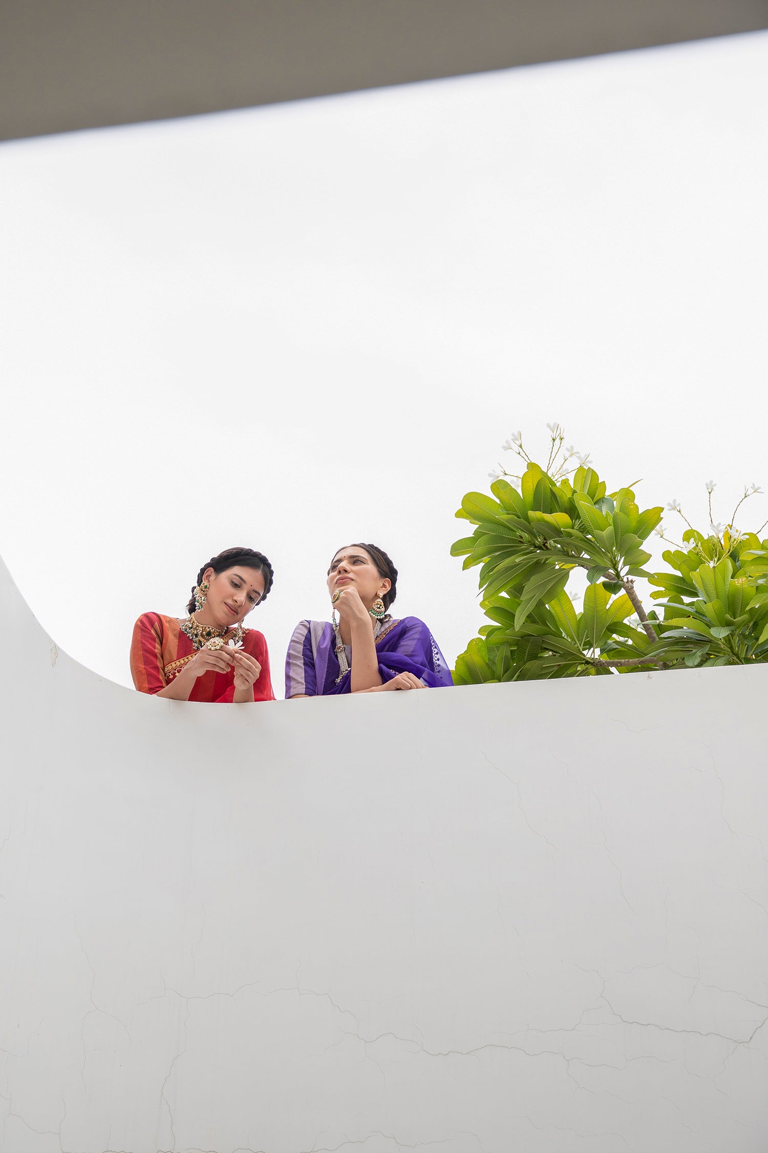 Deep Purple Gota Patti Border Saree Set