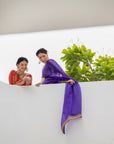 Deep Purple Gota Patti Border Saree Set