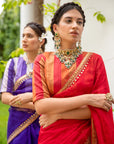 Deep Purple Gota Patti Border Saree Set