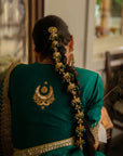 Emerald Green Hand Embroidered Gota Patti Bridal Saree Set