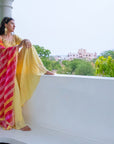 Yellow Hand Embroidered Silk Sharara Set