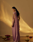 Lavender Pre-Drape Saree Set