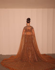 Golden Brown Embroidred Lehenga Set